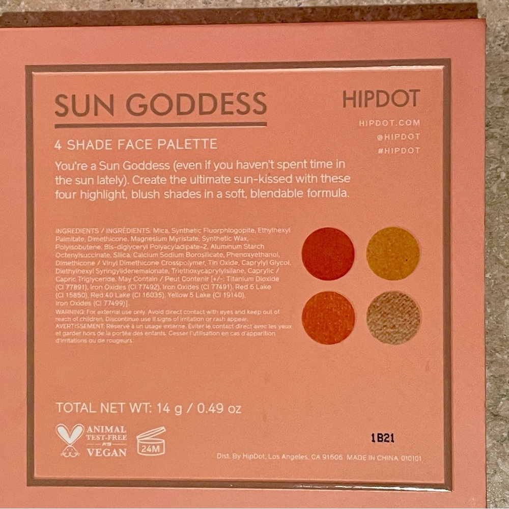 NWT Hip Dot Sun Goddess 4 Shade Face Pallette - Picture 2 of 7